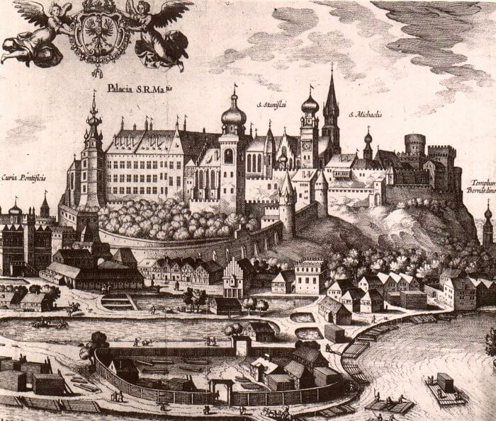 Obraz przedstawiający Wawel w Krakowie z końca 16 wieku.