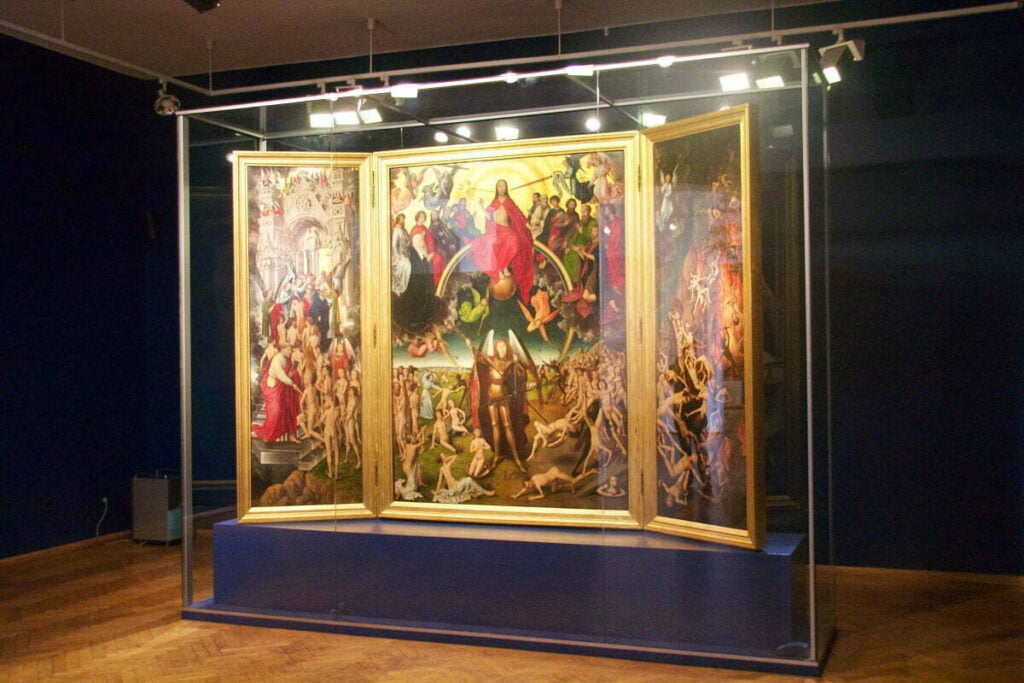 Gablota z obrazem Sąd Ostateczny Hansa Memlinga w Muzeum Narodowe w Gdańsku